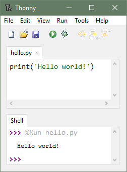 python text editor and shell in one